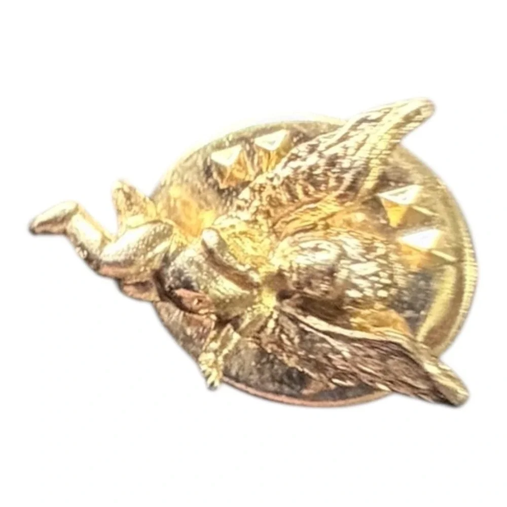 Angelic Religious Unbranded Lapel‎ Pin Set Gold Tone Cherub Praying Hands